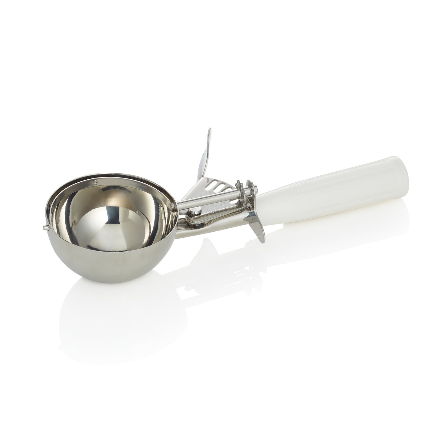 Portionierer, 23 cm, Ø 7,6 cm, weißer Griff, Chromnickelstahl 18/8/Polypropylen