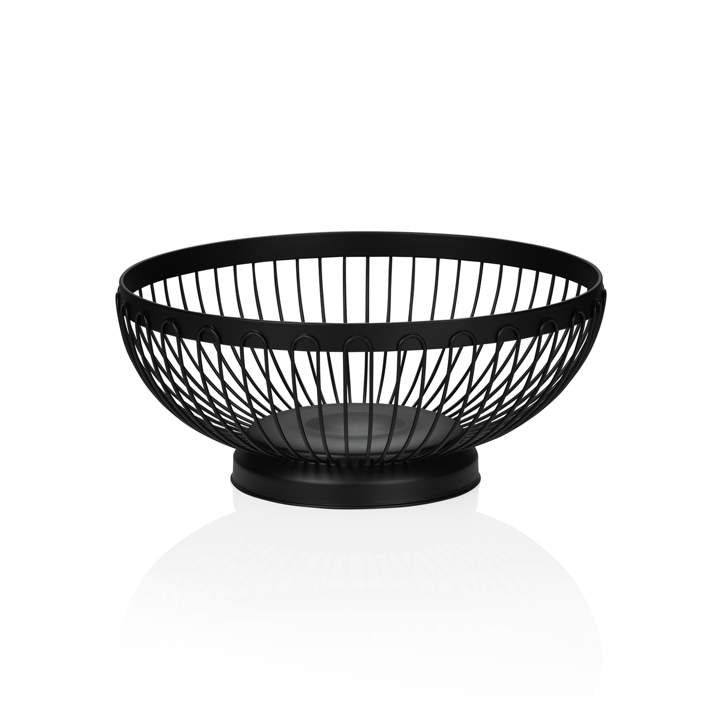 Tischkorb, Ø 21 cm, Höhe 9 cm, schwarz pulverbeschichtet, Chromnickelstahl