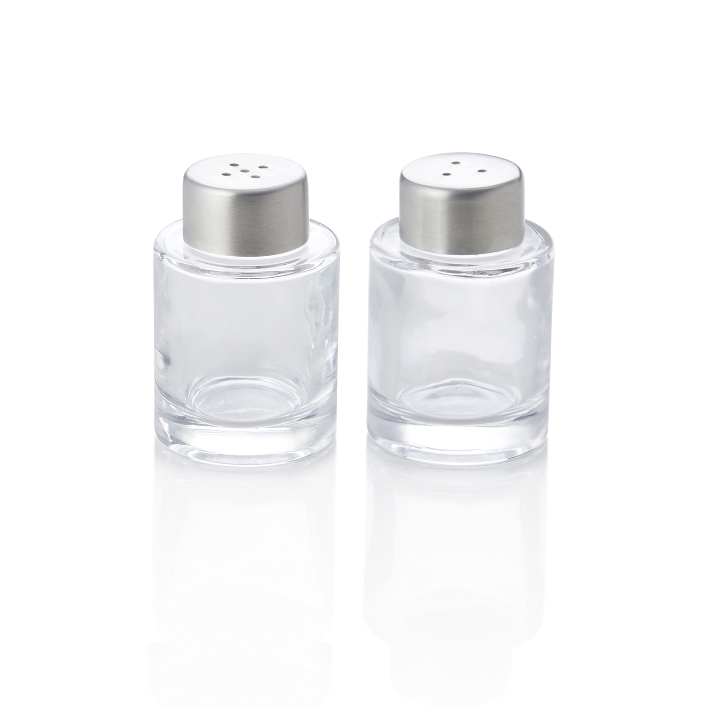 Mini Salz-/Pfefferstreuer Set, Ø 4 cm, Höhe 6 cm, Chromnickelstahl 18/8, Glas