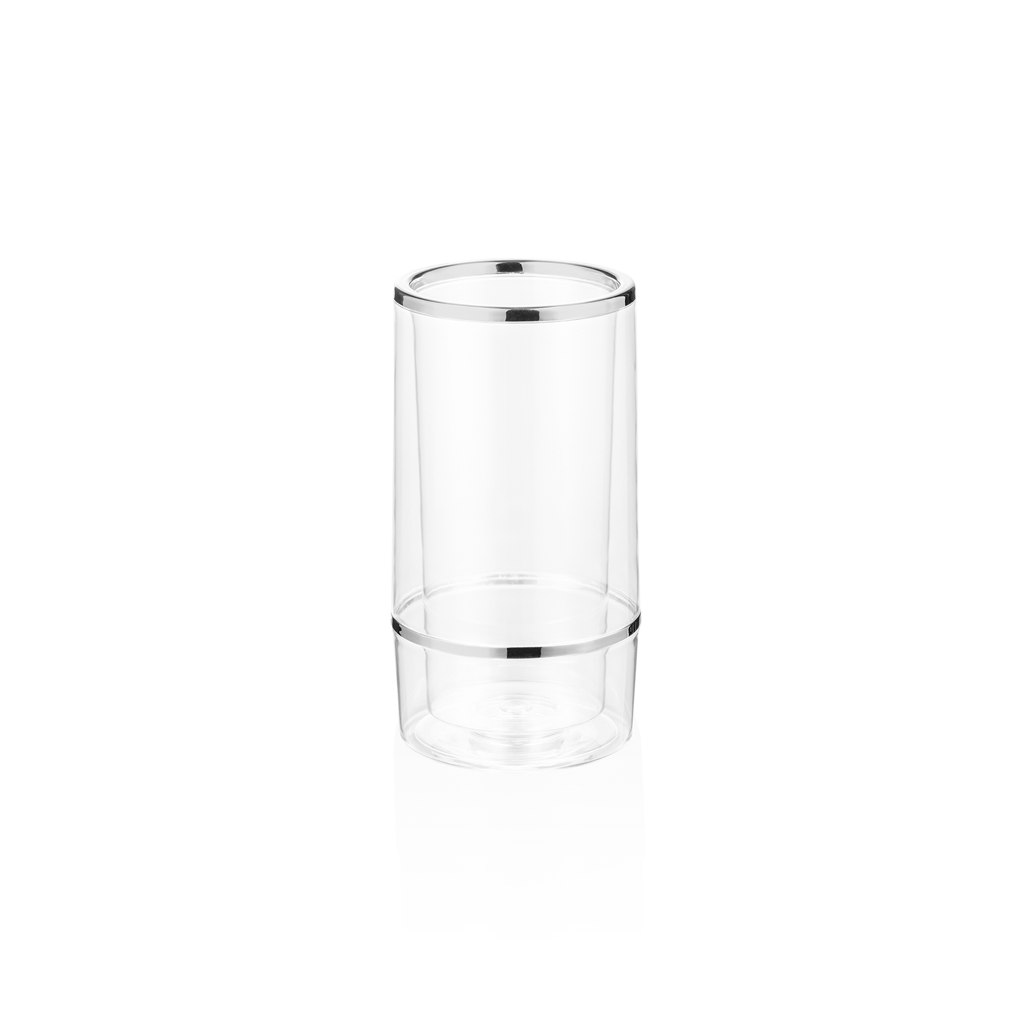 Flaschenkühler, Ø 11,5 cm, Höhe 23 cm, transparent, doppelwandig, Kunststoff