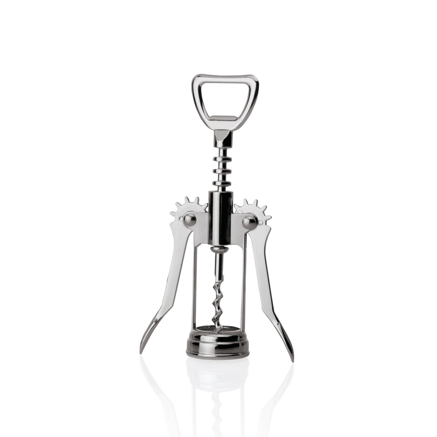 Hebelkorkenzieher mit Flaschenöffner, 17 cm, Messing, verchromt