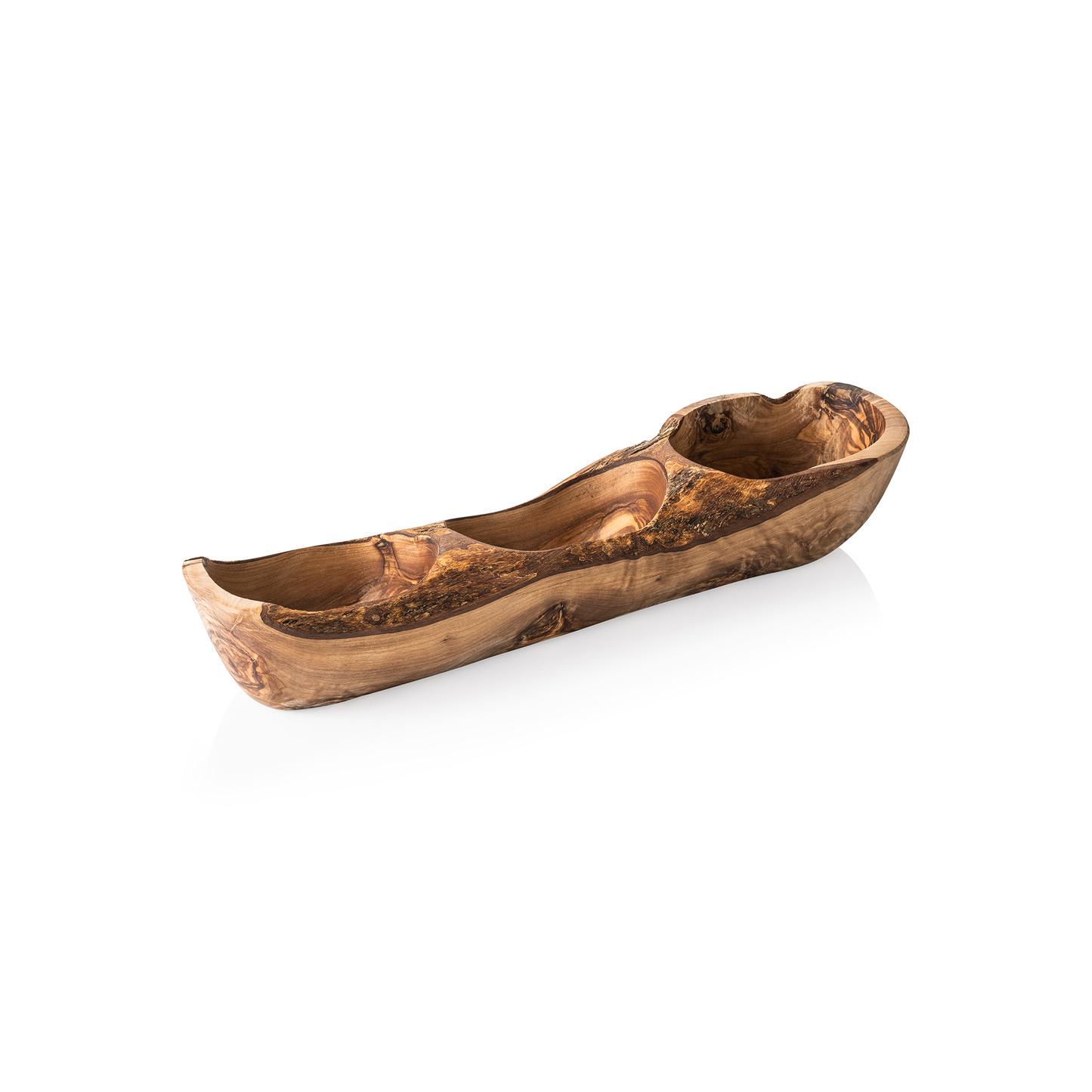 Schale Double PURE OLIVE, 35 x 9 x 9 cm, Olivenholz