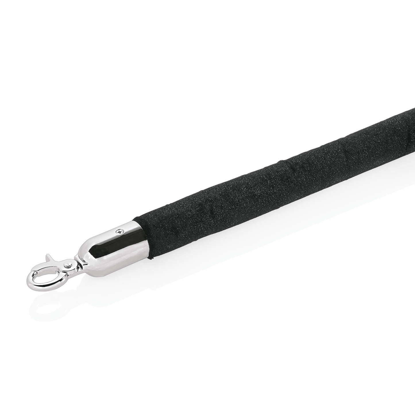 Verbindungstau Classic, Ø 3,2 cm, 1,5 m, schwarz, Velours, hochglanzpoliert, verchromt