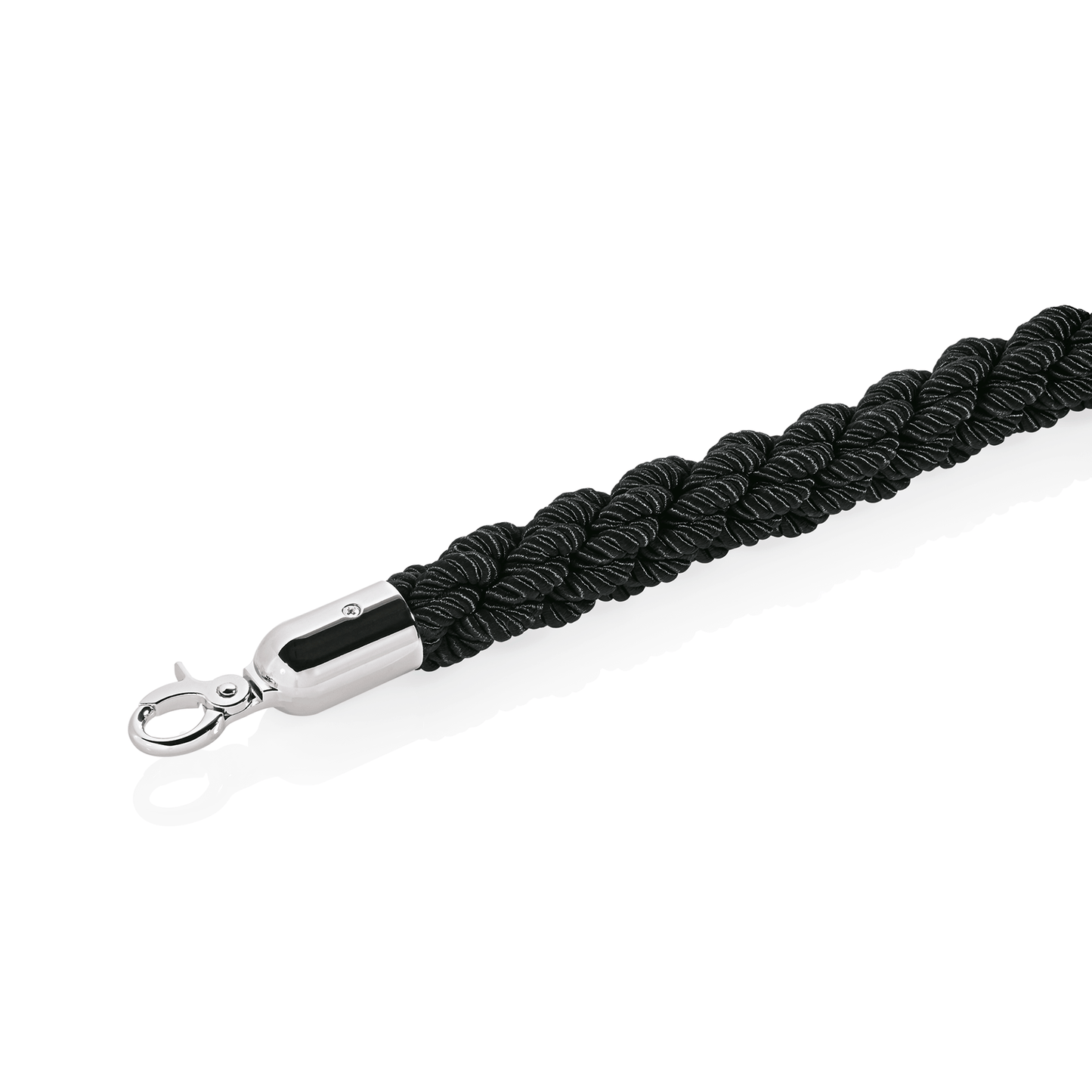 Verbindungskordel Classic, Ø 3,2 cm, 1,5 m, schwarz, Polyester, hochglanzpoliert, verchromt
