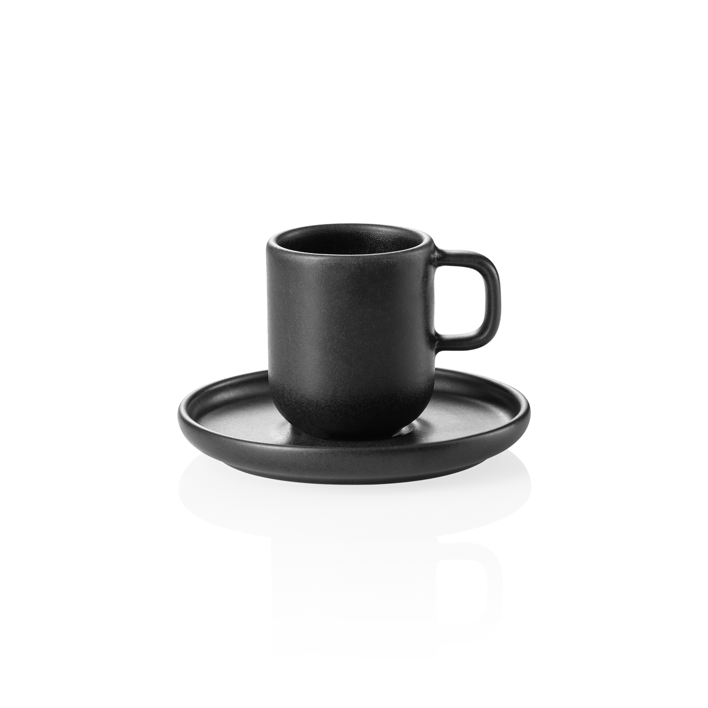 Espresso- und Untertasse Set ROCKZZERO, 90 ml, Set á 6 Stück, one midnight, Steinzeug