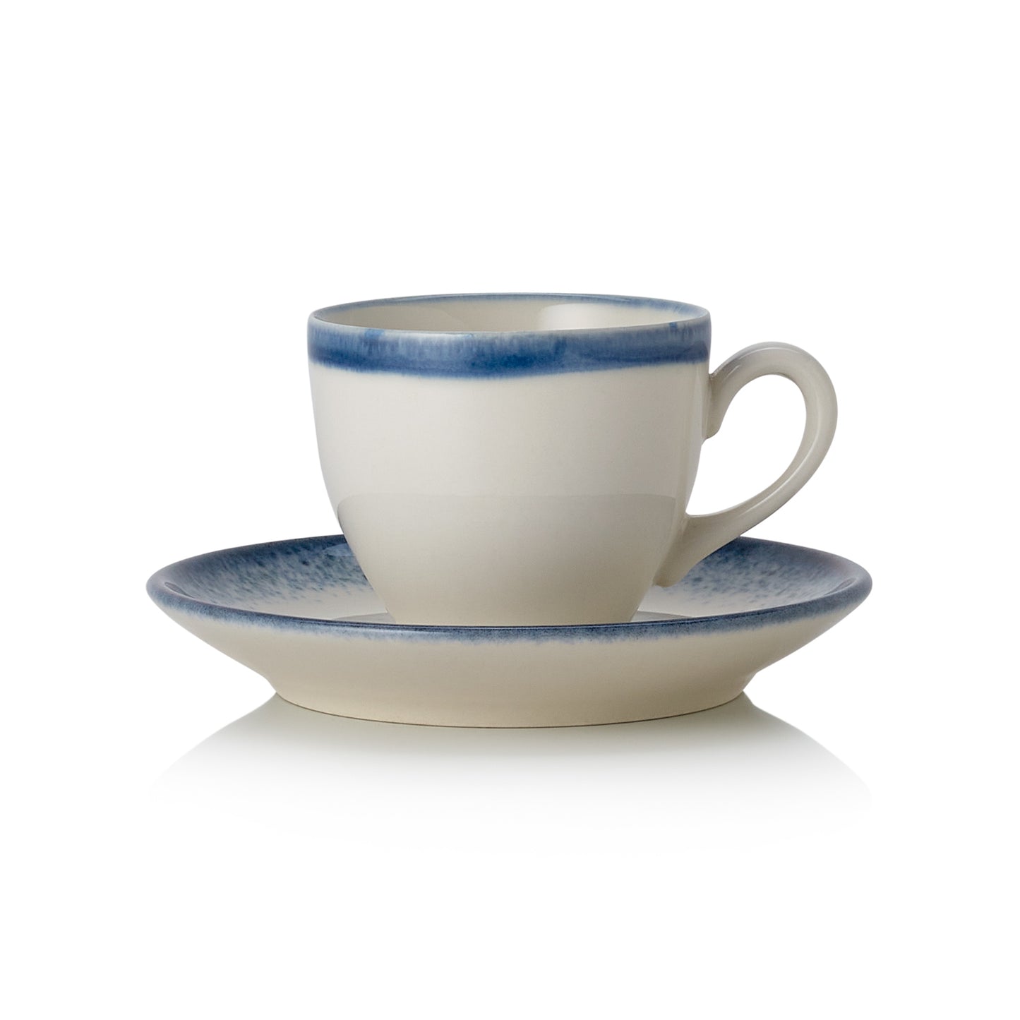 Espresso- und Untertasse Set VIDA MARINA, 90 ml, Set á 6 Stück, marina, Porzellan