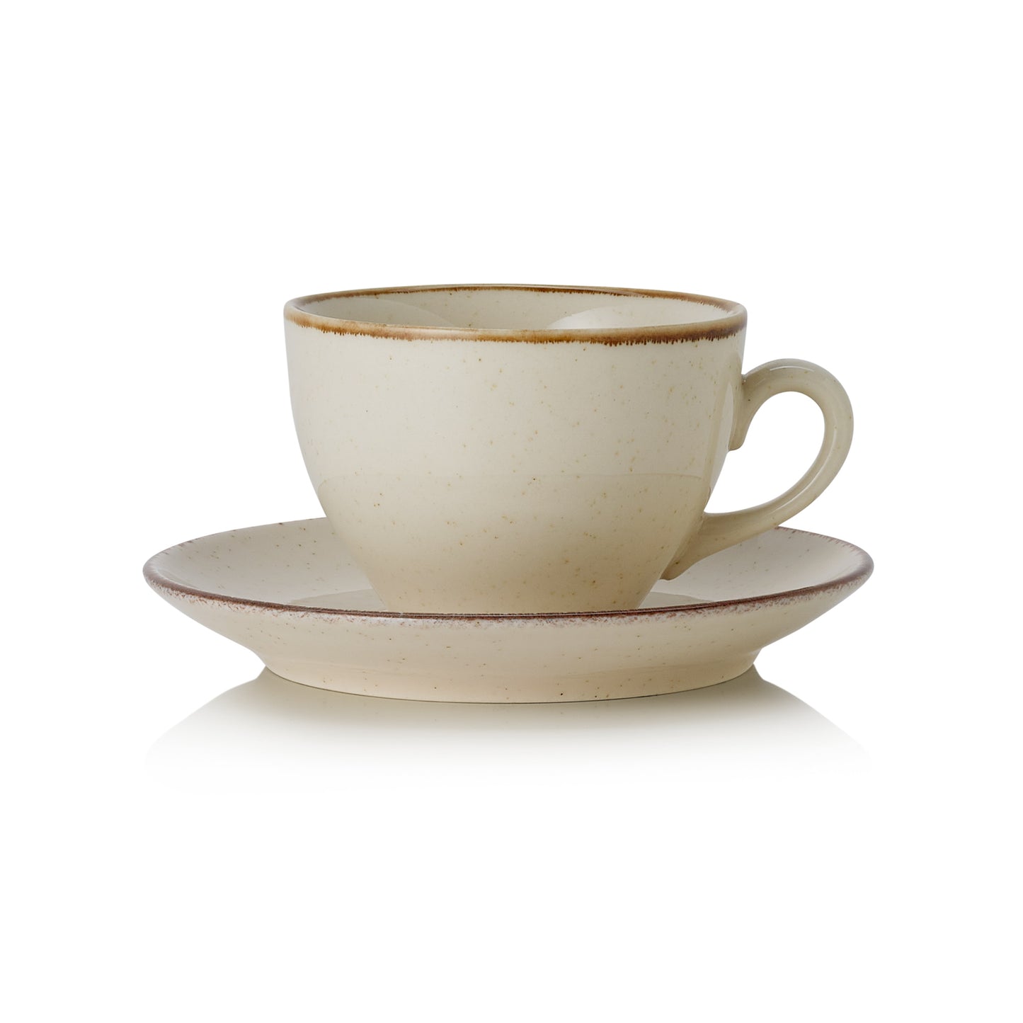 Ober- und Untertasse Set SMILLA SAND, 220 ml, Set á 6 Stück, sand, Porzellan