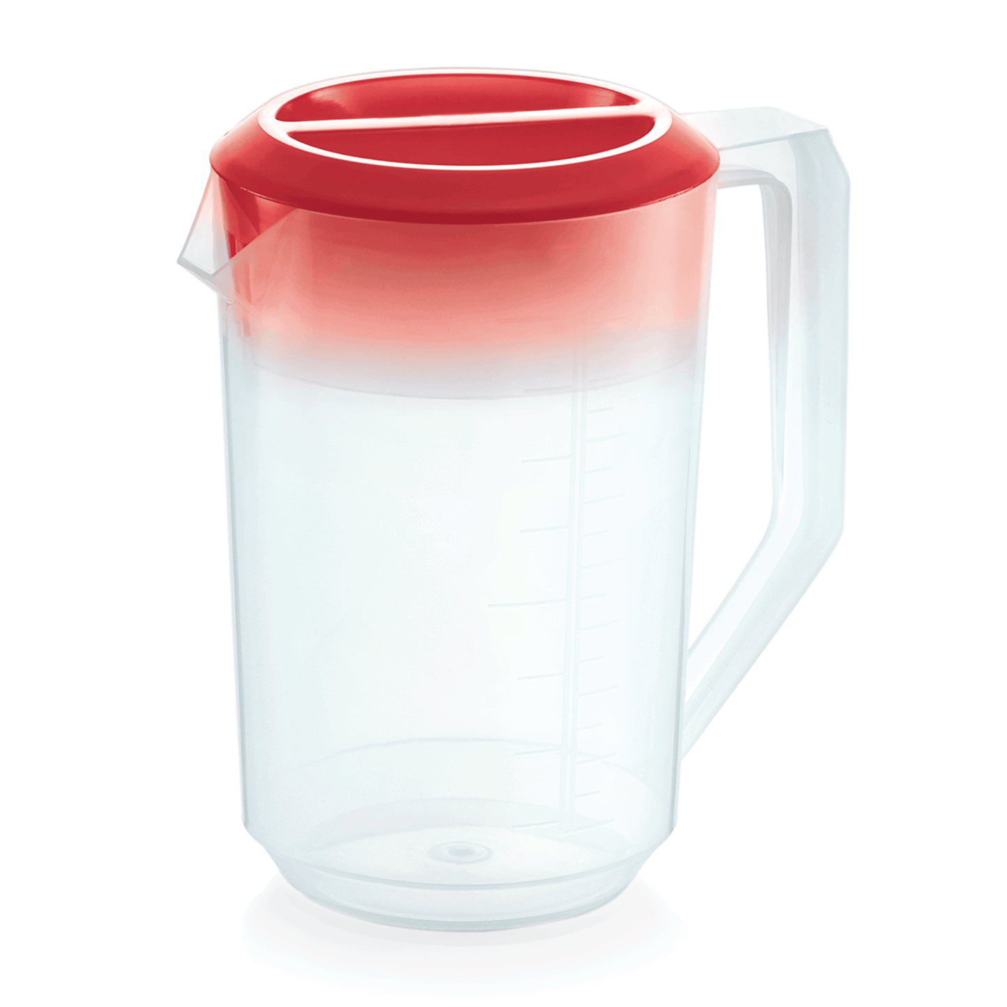 Kanne mit rotem Deckel, 1,8 ltr., Skalierung 100 ml, Polypropylen
