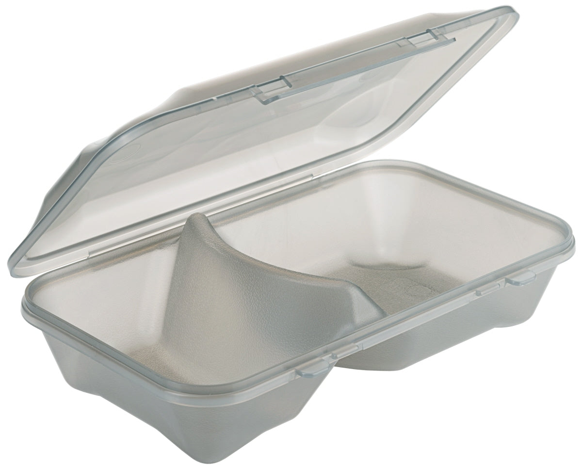 Menüschale GN 1/4, zweigeteilt, transparenten Polypropylen, Größe wählbar