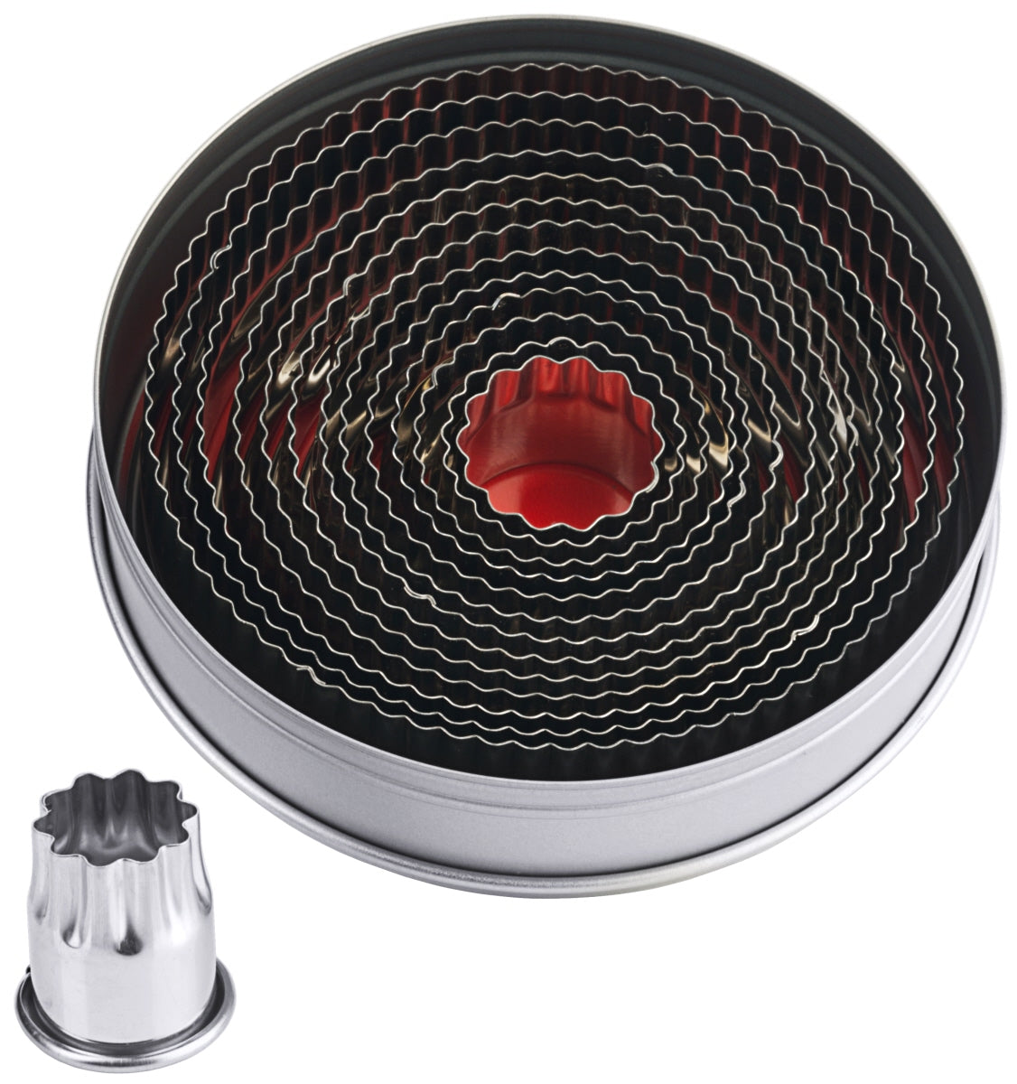 Ausstechformen, rund, gewellt 2,5 cm - 10,5 cm