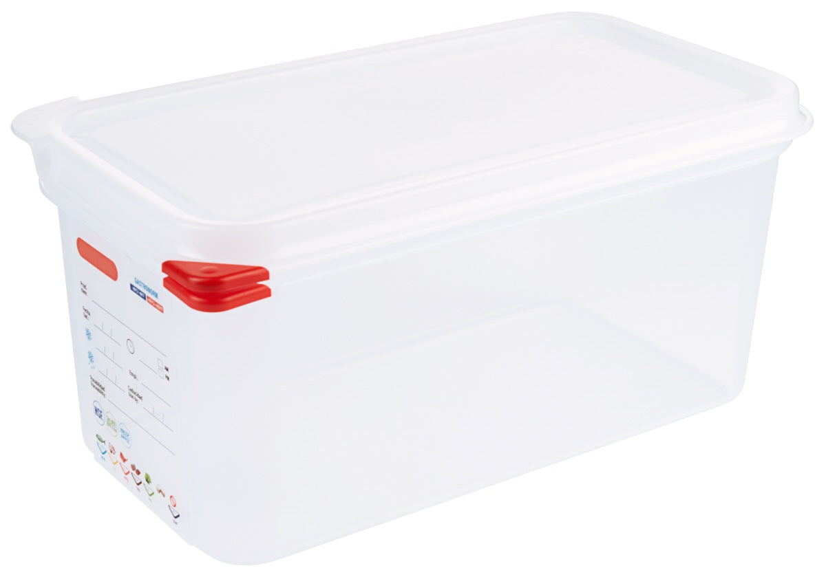 GN Behälter Polypropylen, transparent-weißem Polypropylen, Größe wählbar