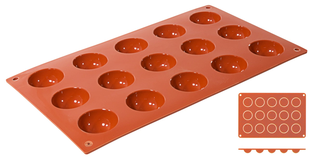 Silikon-Backmatte, HALBKUGEL mit 6 Formen, reinem flexiblen Silikon, Größe wählbar