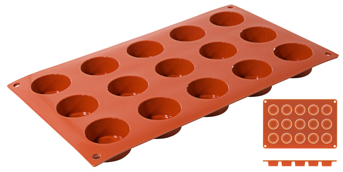 Silikon-Backmatte, MINI-ZYLINDER mit 15 Formen