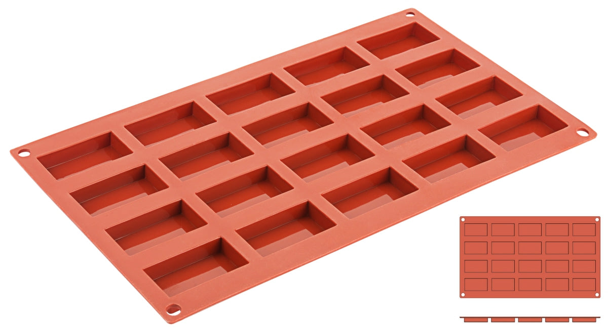 Silikon-Backmatte, FLACHBARREN mit 20 Formen