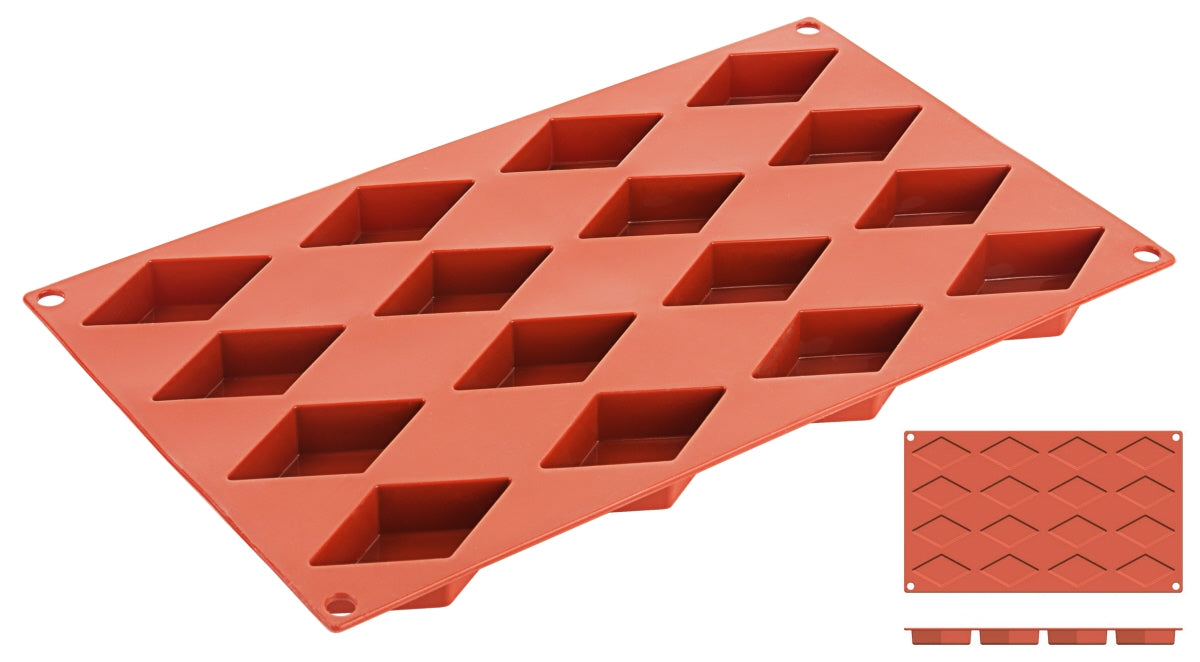 Silikon-Backmatte, RAUTE mit 16 Formen
