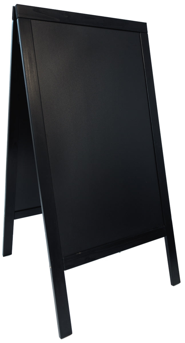 Kundenstopper mit Kreidetafel , schwarz, lackiertem Kiefernholz, Größe wählbar