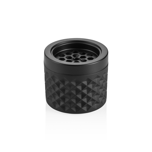 Windaschenbecher, Ø 9,5 cm, schwarz, Glas, Metall  