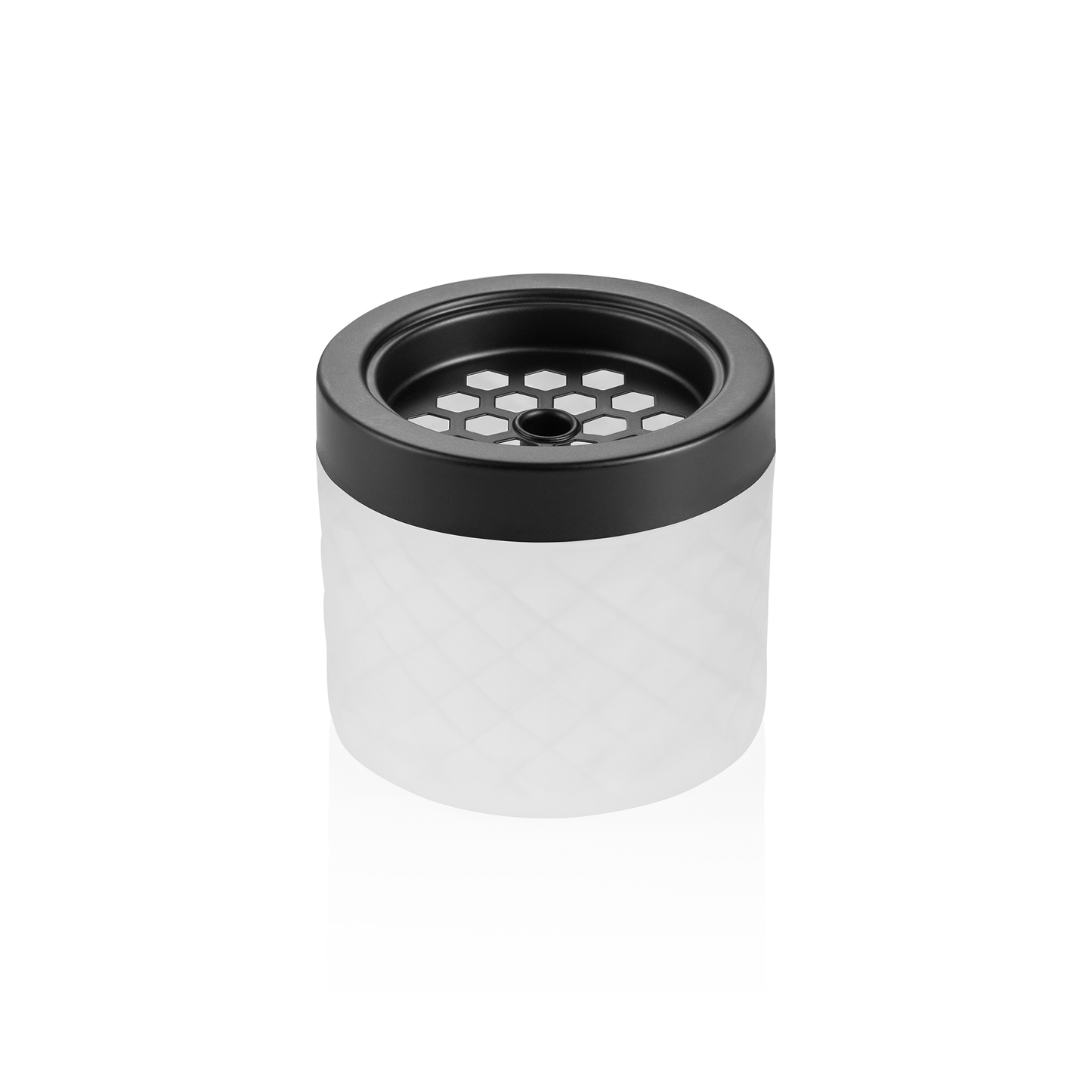 Windaschenbecher, Ø 9,5 cm, weiß, Glas, Metall  