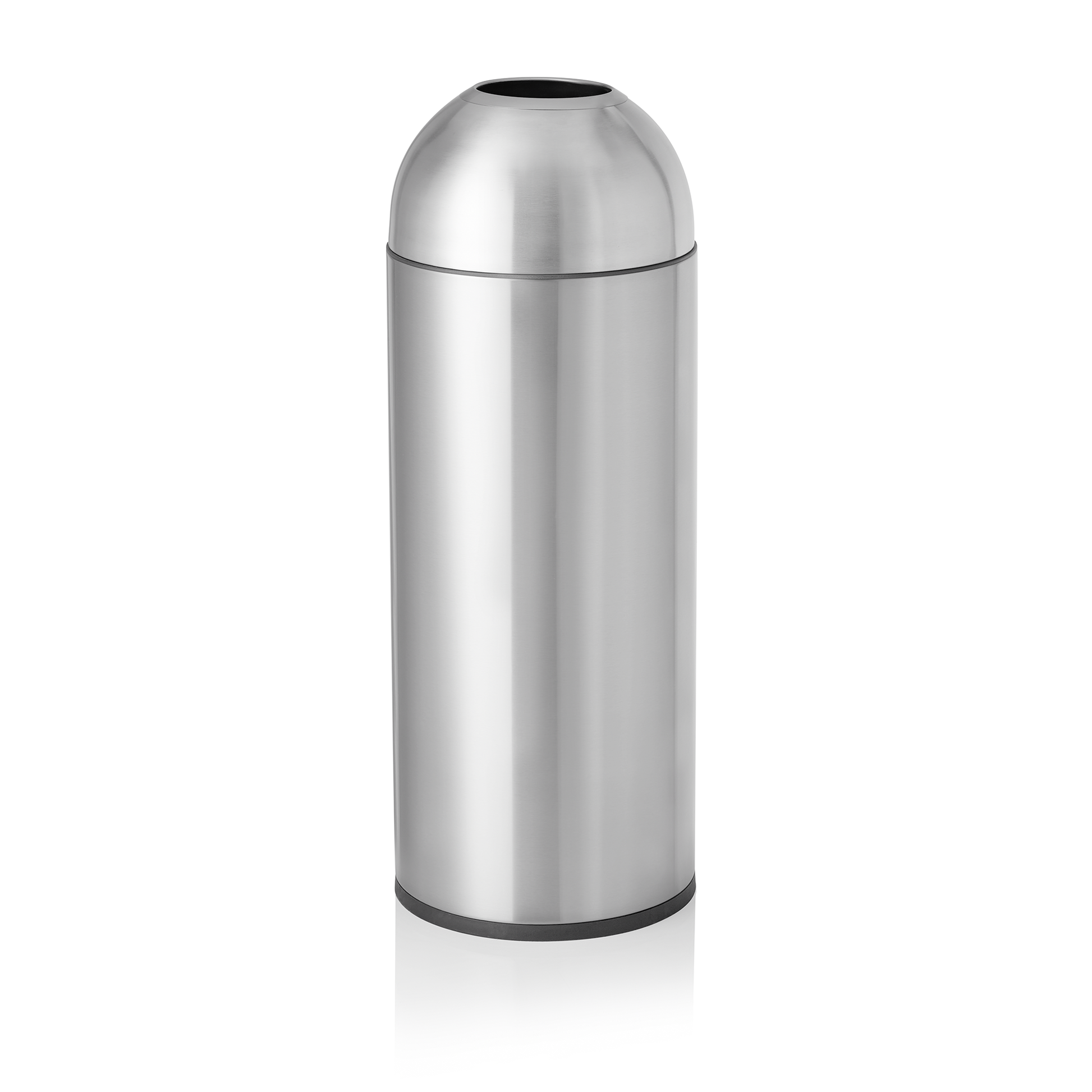 Abfalleimer, Ø 30 cm, Höhe 81 cm, silver, Chromnickelstahl/Kunststoff  