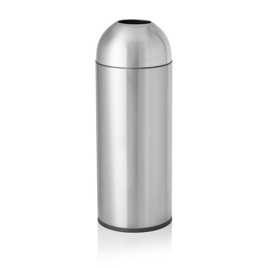 Abfalleimer, Ø 30 cm, Höhe 81 cm, silver, Chromnickelstahl/Kunststoff  