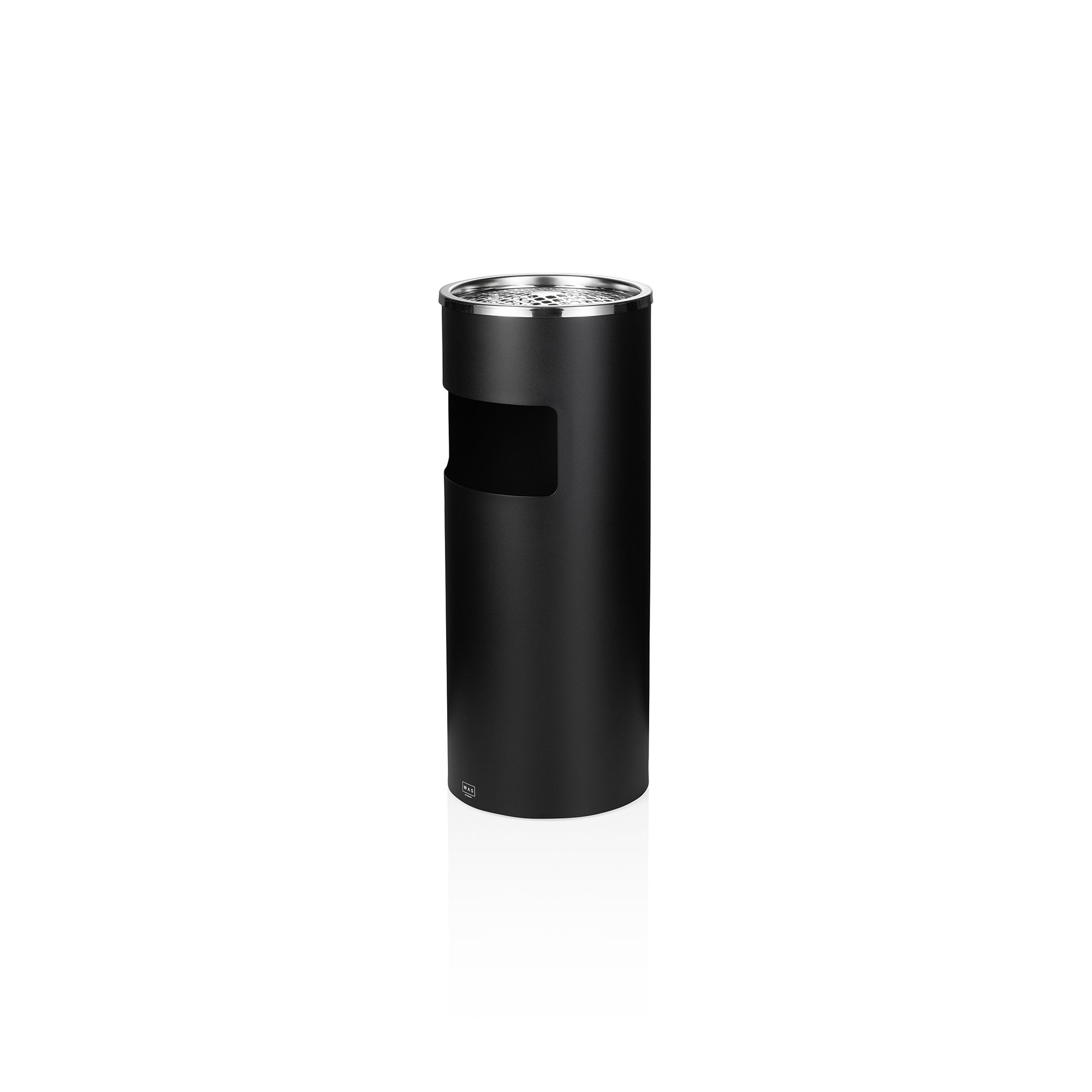 Standascher, Ø 25 cm, pulverbeschichteter Stahl, schwarz/Edelstahl  