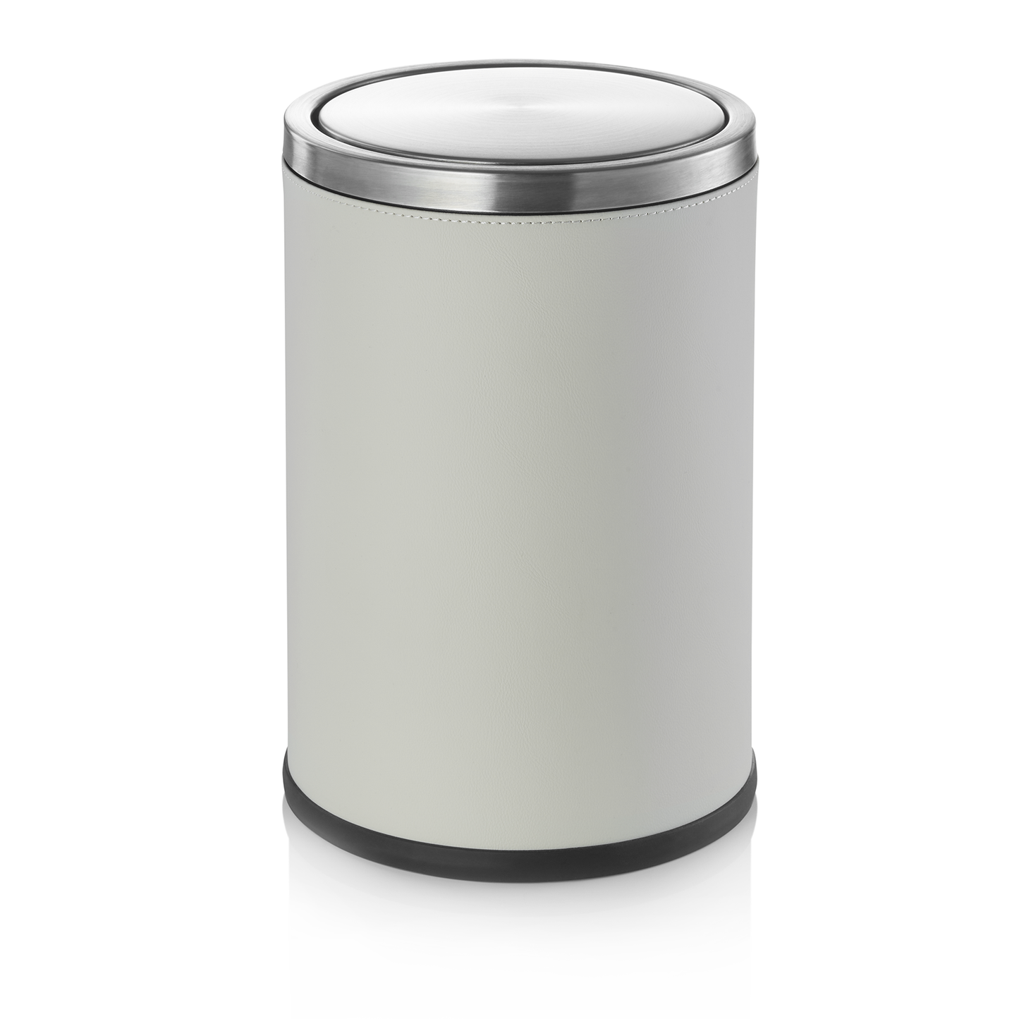 Abfalleimer, 9 ltr., Ø 20 cm, beige, Edelstahl/Kunstleder  