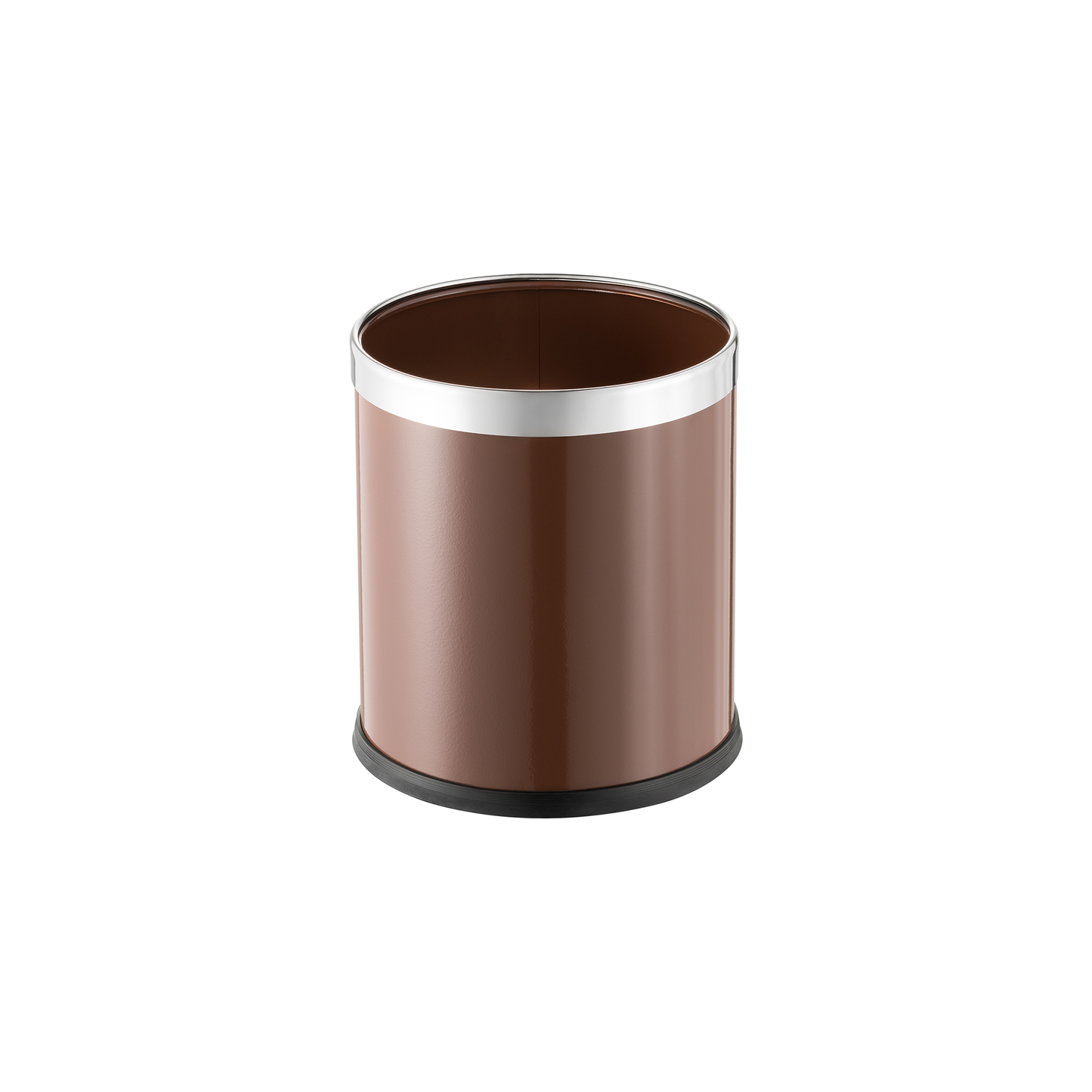Papierkorb, Ø 22 cm, Höhe 25 cm, braun, pulverbeschichtet, Stahl  