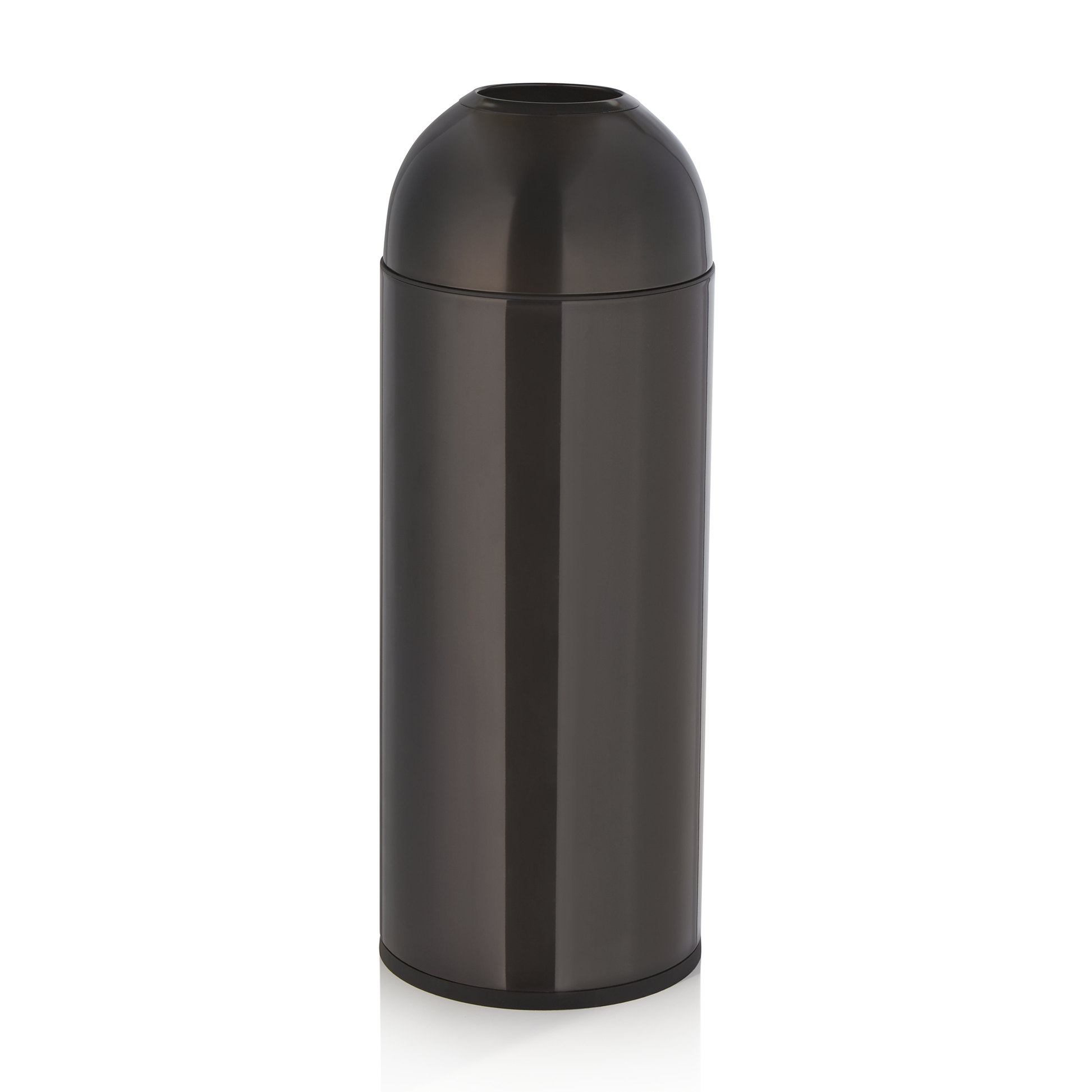 Abfalleimer, Ø 30 cm, Höhe 83 cm, schwarz, Chromnickelstahl/Kunststoff  