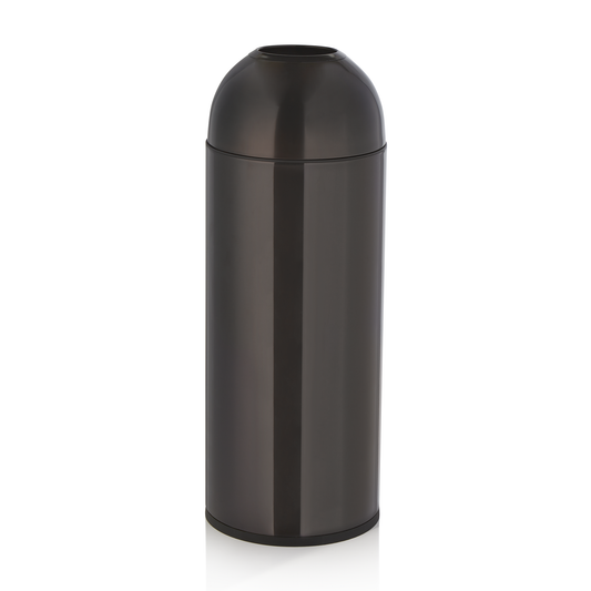 Abfalleimer, Ø 30 cm, Höhe 83 cm, schwarz, Chromnickelstahl/Kunststoff  