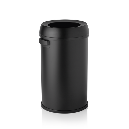Abfalleimer mit 2 Griffen, Ø 40 cm, 65 ltr., schwarz, Edelstahl, Polypropylen 