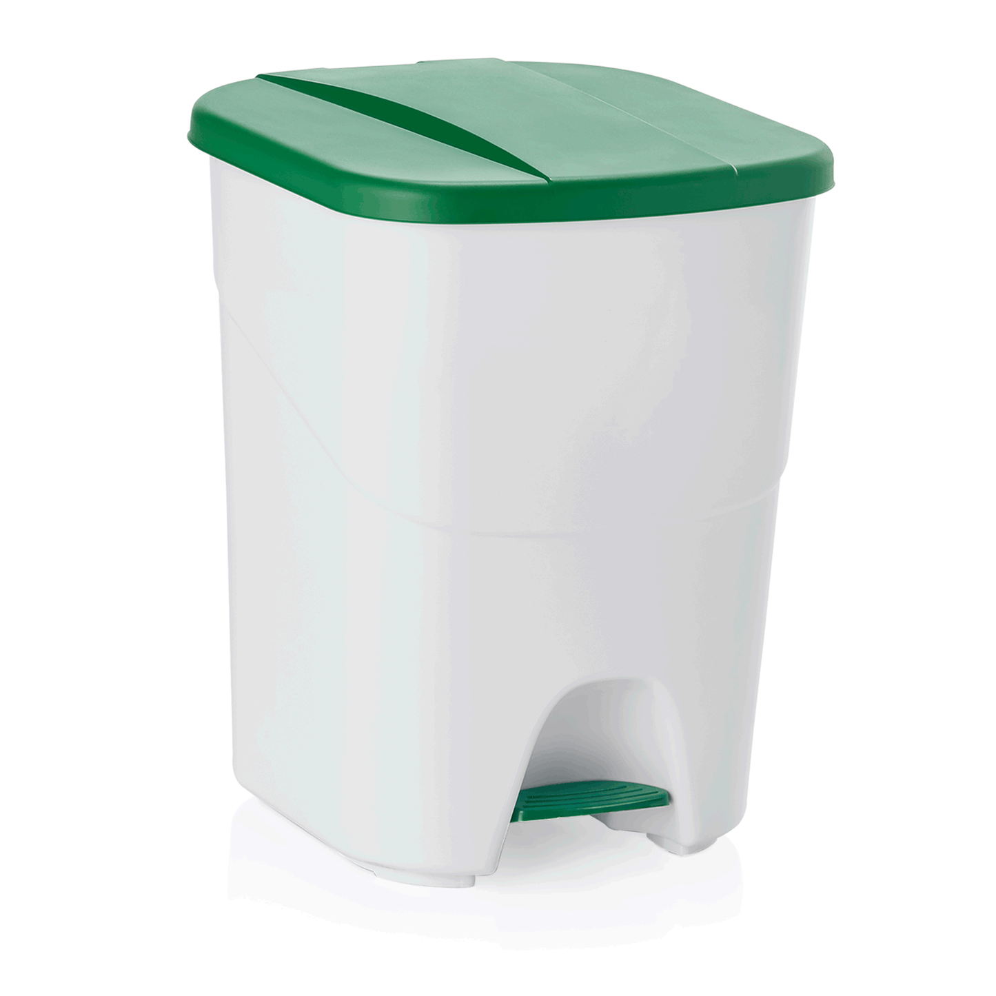 Tretabfallbehälter mit grünem Deckel, 40 ltr., 35 x 38,5 x 45,5 cm, Polypropylen 