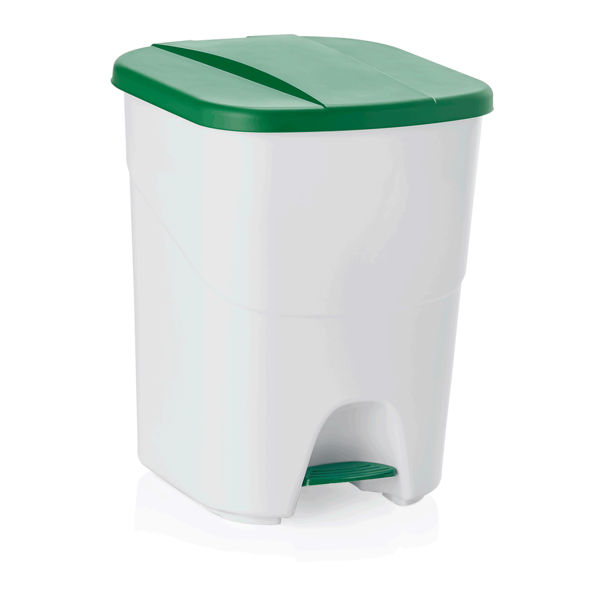 Tretabfallbehälter mit grünem Deckel, 40 ltr., 35 x 38,5 x 45,5 cm, Polypropylen 