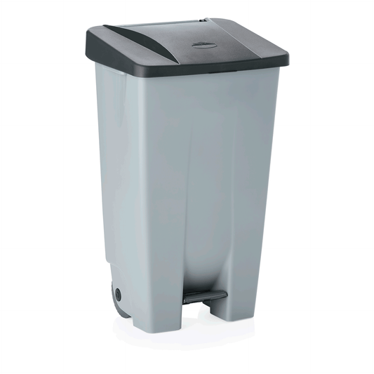 Tretabfallbehälter mit schwarzem Deckel, 120 ltr., 41 x 51 x 87 cm, Polyethylen 