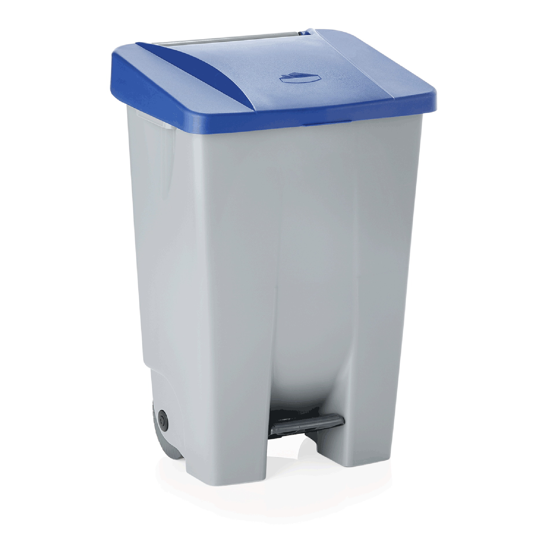 Tretabfallbehälter mit blauem Deckel, 80 ltr., 41 x 50 x 74 cm, Polyethylen 