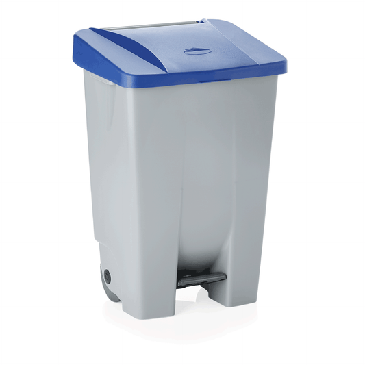Tretabfallbehälter mit blauem Deckel, 80 ltr., 41 x 50 x 74 cm, Polyethylen 