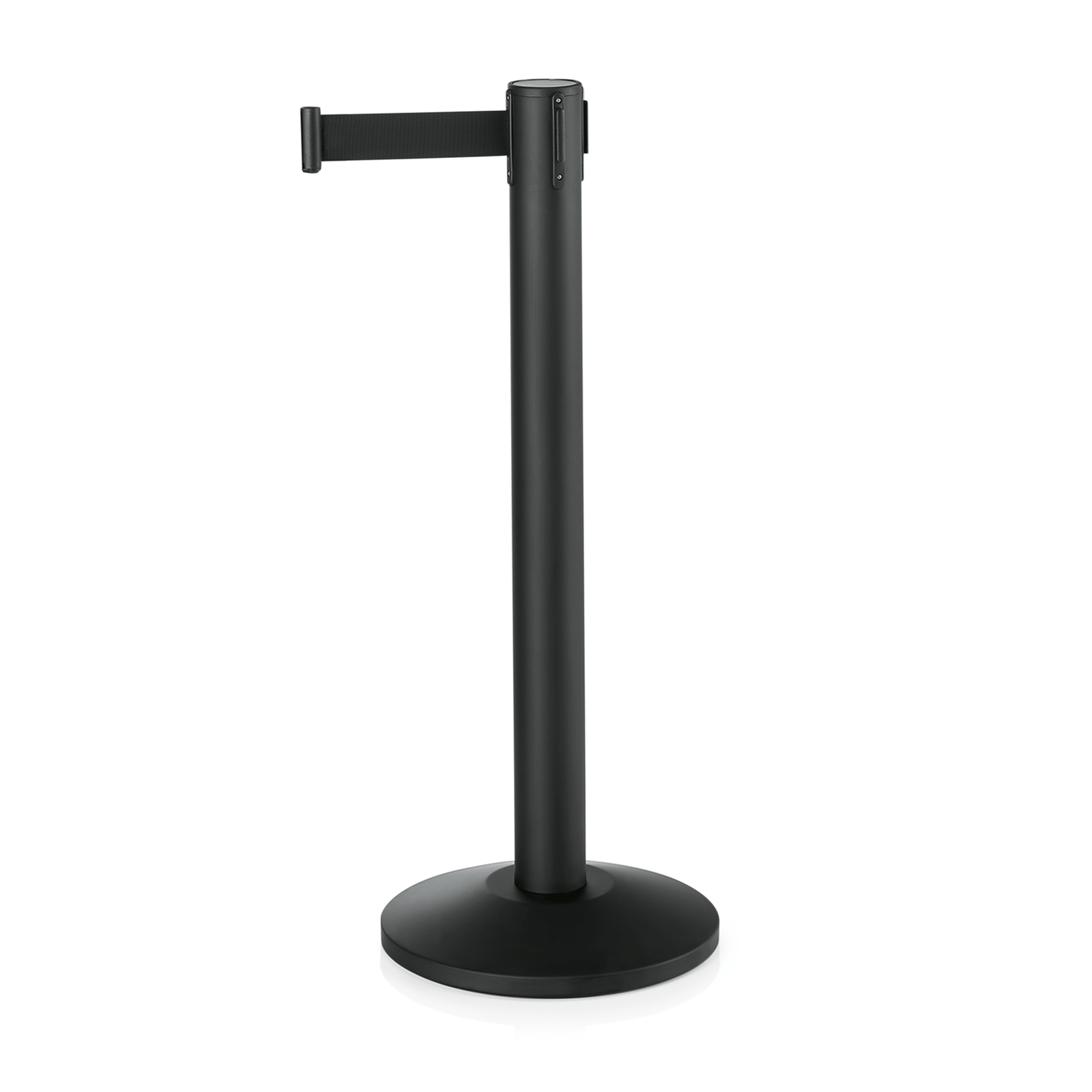 Abgrenzungspfosten Largeflex, schwarz, 450cm, Set á 2 Stück, schwarzes Gurtband, Pulverbeschichtet,  Stahl