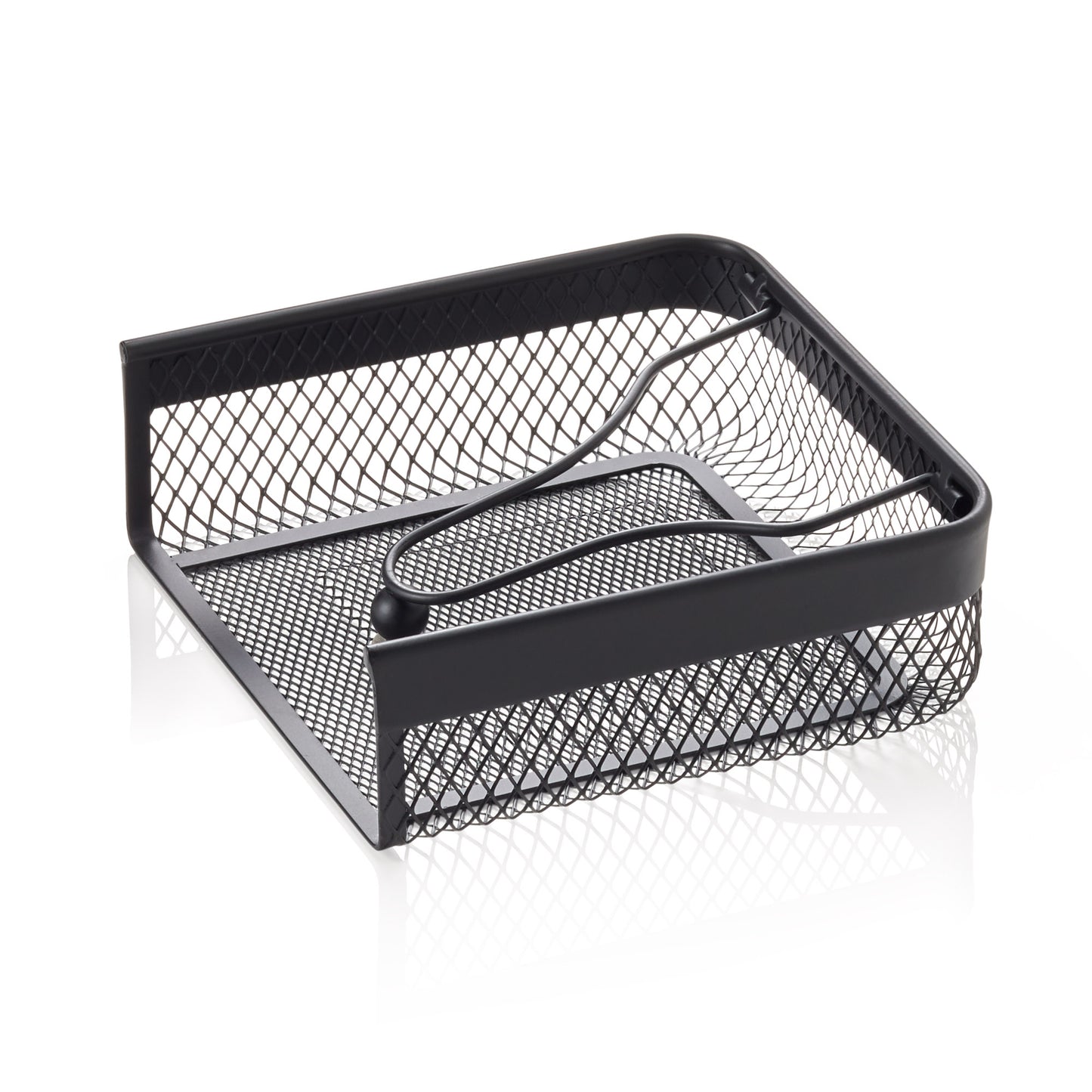 Serviettenhalter, 19 x 19 x 6,5 cm, schwarz, Metall  
