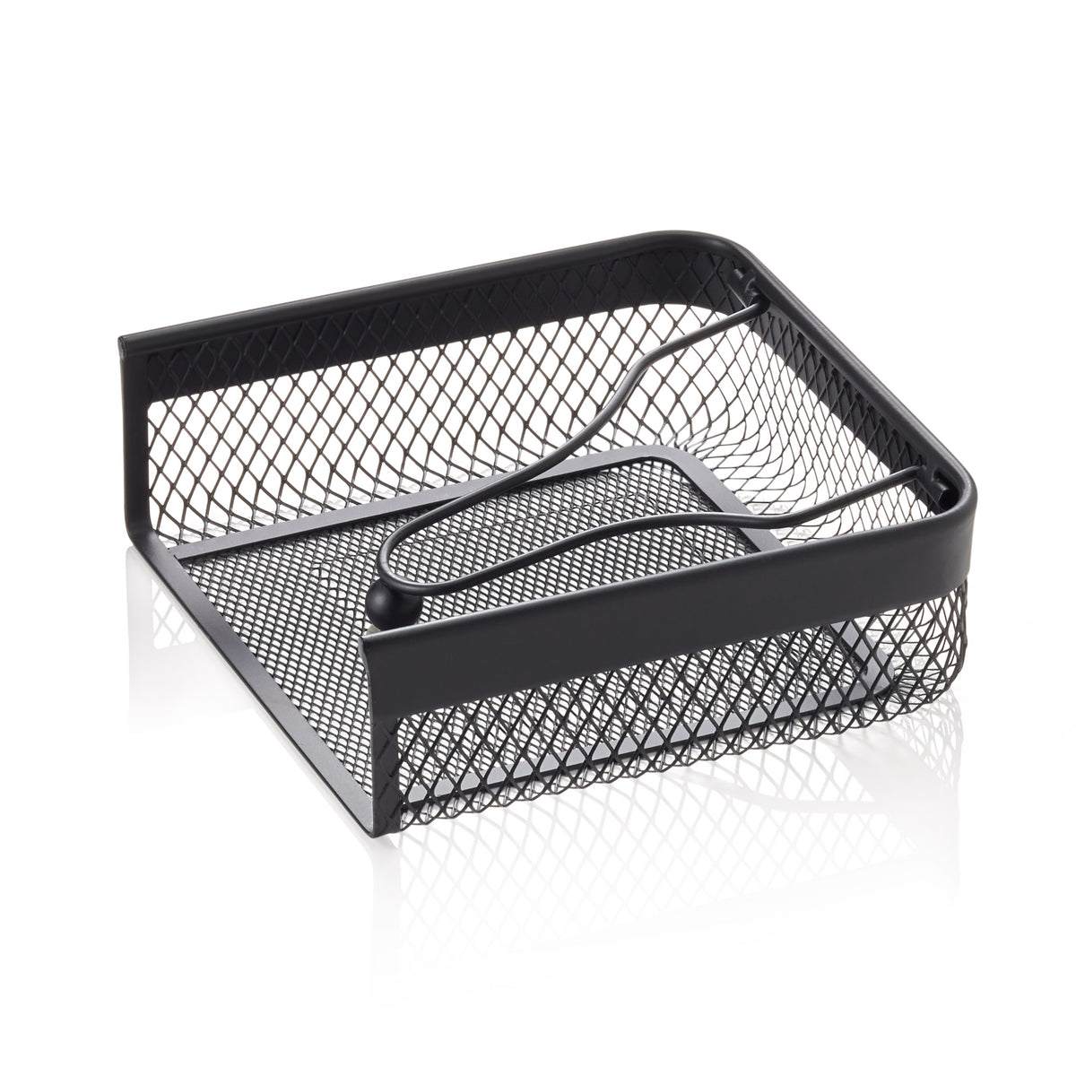 Serviettenhalter, 19 x 19 x 6,5 cm, schwarz, Metall  