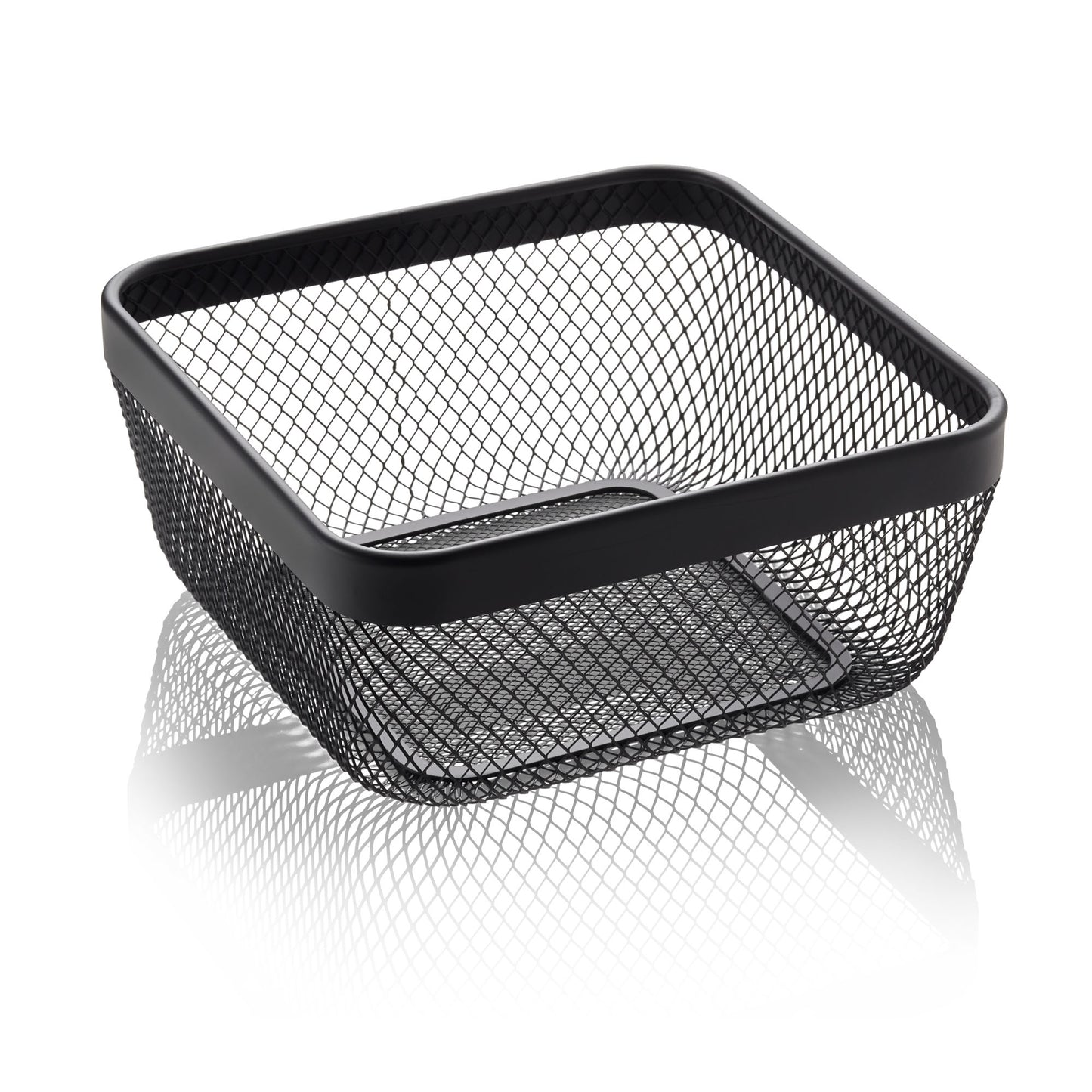 Korb, 24,5 x 24,5 x 11 cm, schwarz pulverbeschichtet, Metall 
