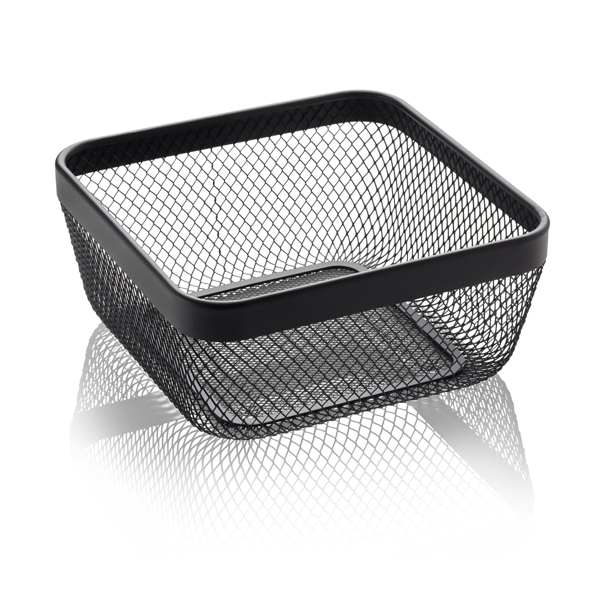 Korb, 24,5 x 24,5 x 11 cm, schwarz pulverbeschichtet, Metall 