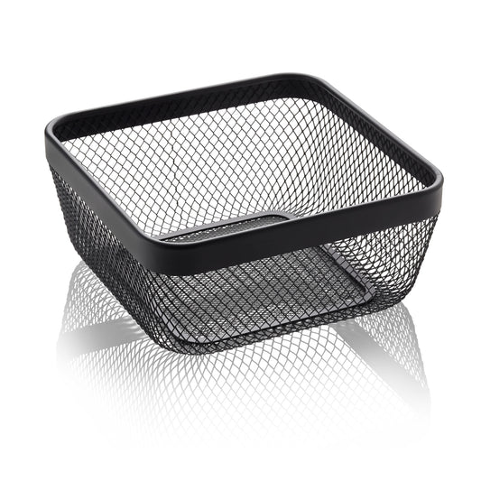 Korb, 24,5 x 24,5 x 11 cm, schwarz pulverbeschichtet, Metall 