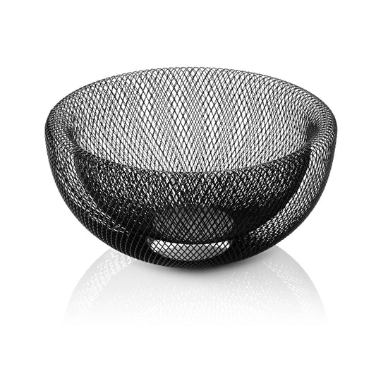 Korb, Ø 29,5 cm, Höhe 15 cm, schwarz pulverbeschichtet, Metall  