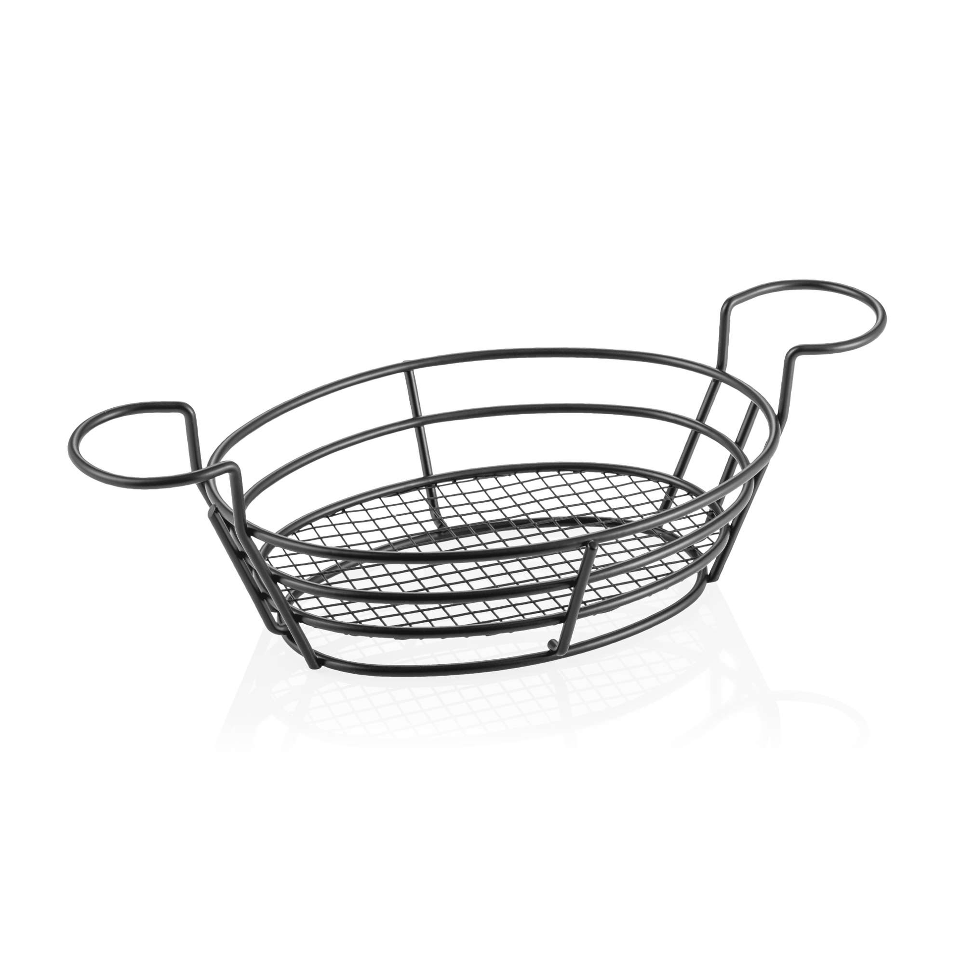 Chicken Wings Korb, 37,5 x 20 x 7,5 cm, schwarz pulverbeschichtet, Metall 