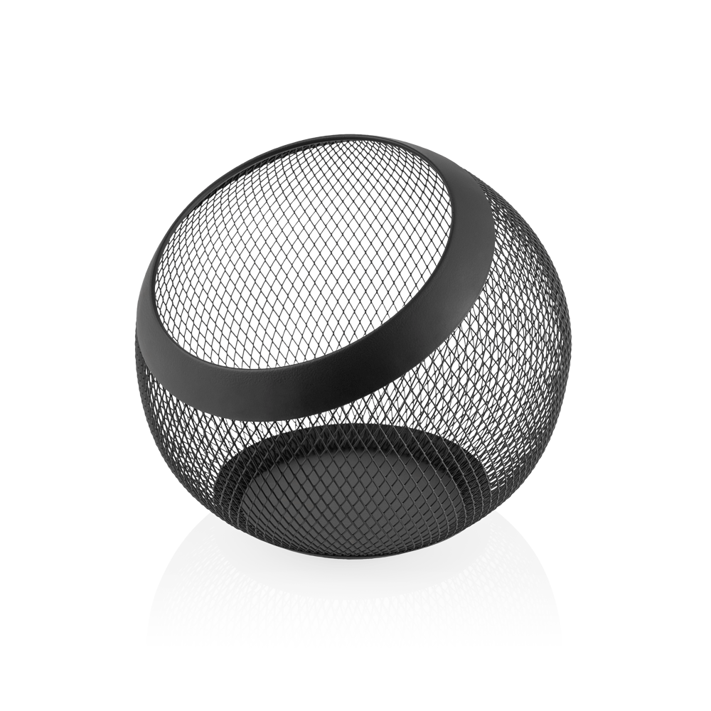 Korb, Ø 24 cm, Höhe 24 cm, schwarz pulverbeschichtet, Metall 