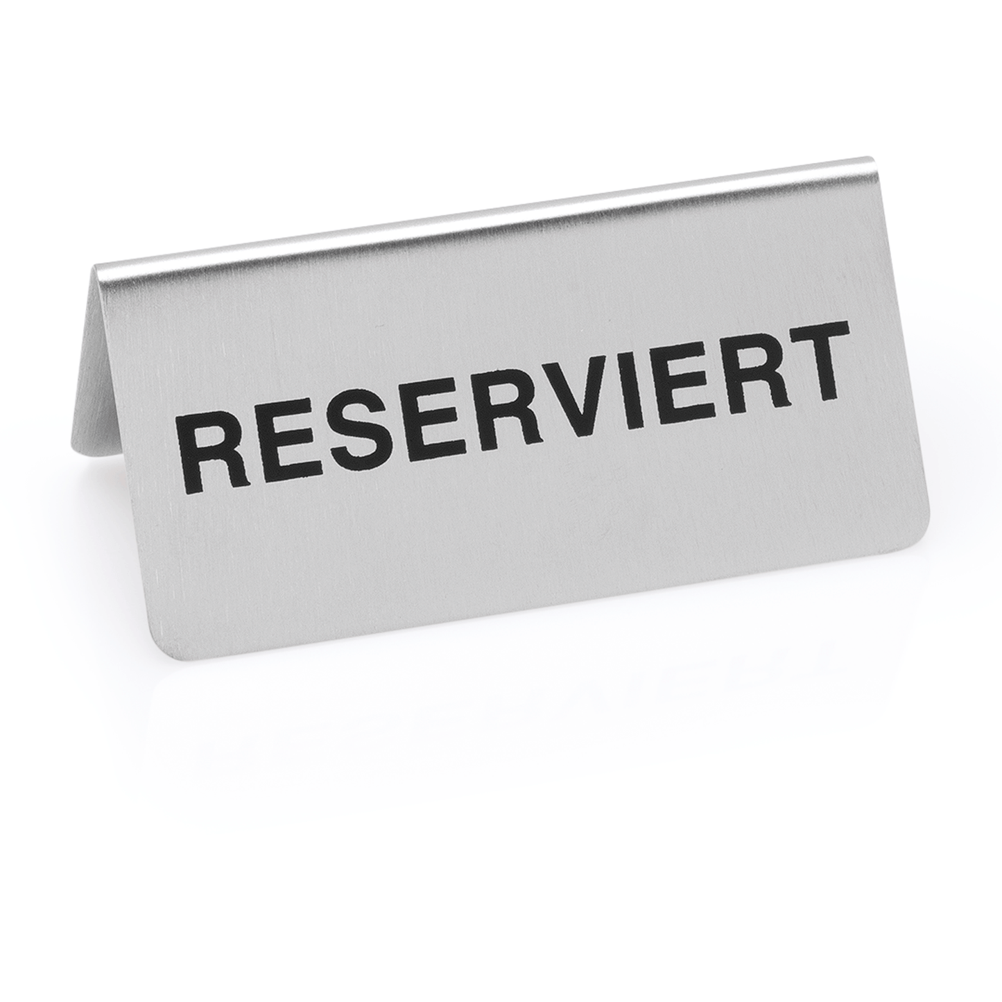 Hinweisschild "Reserviert" Set, 10 x 5 x 5 cm, Set á 12 Stück, Chromnickelstahl 