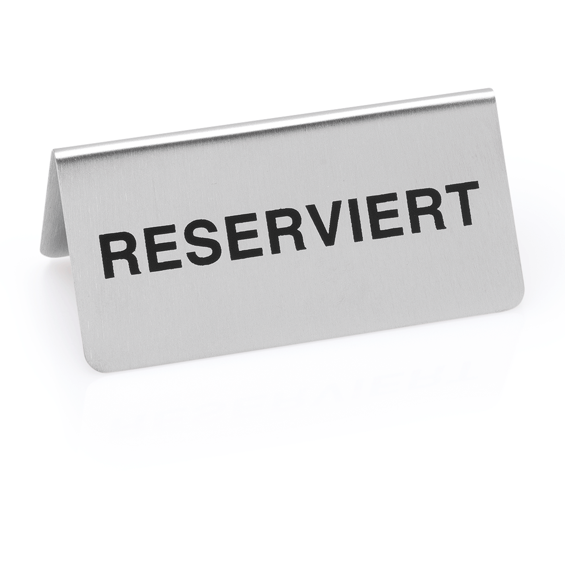 Hinweisschild "Reserviert" Set, 10 x 5 x 5 cm, Set á 12 Stück, Chromnickelstahl 