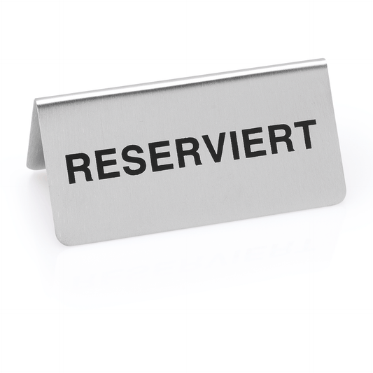 Hinweisschild "Reserviert" Set, 10 x 5 x 5 cm, Set á 12 Stück, Chromnickelstahl 