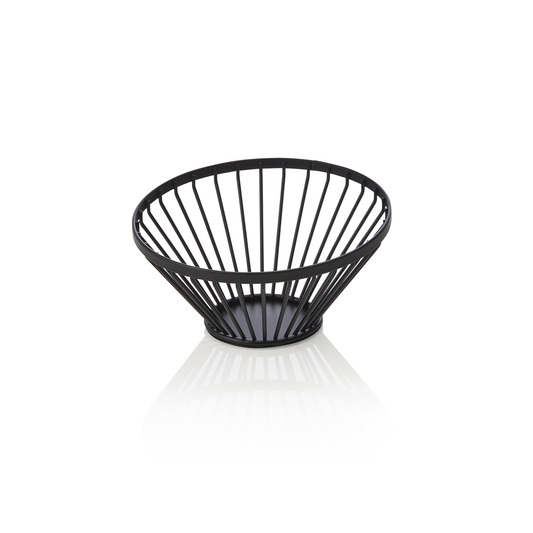 Buffetkorb, Ø 15 cm, Höhe 7,5 cm, schwarz pulverbeschichtet, Metall 