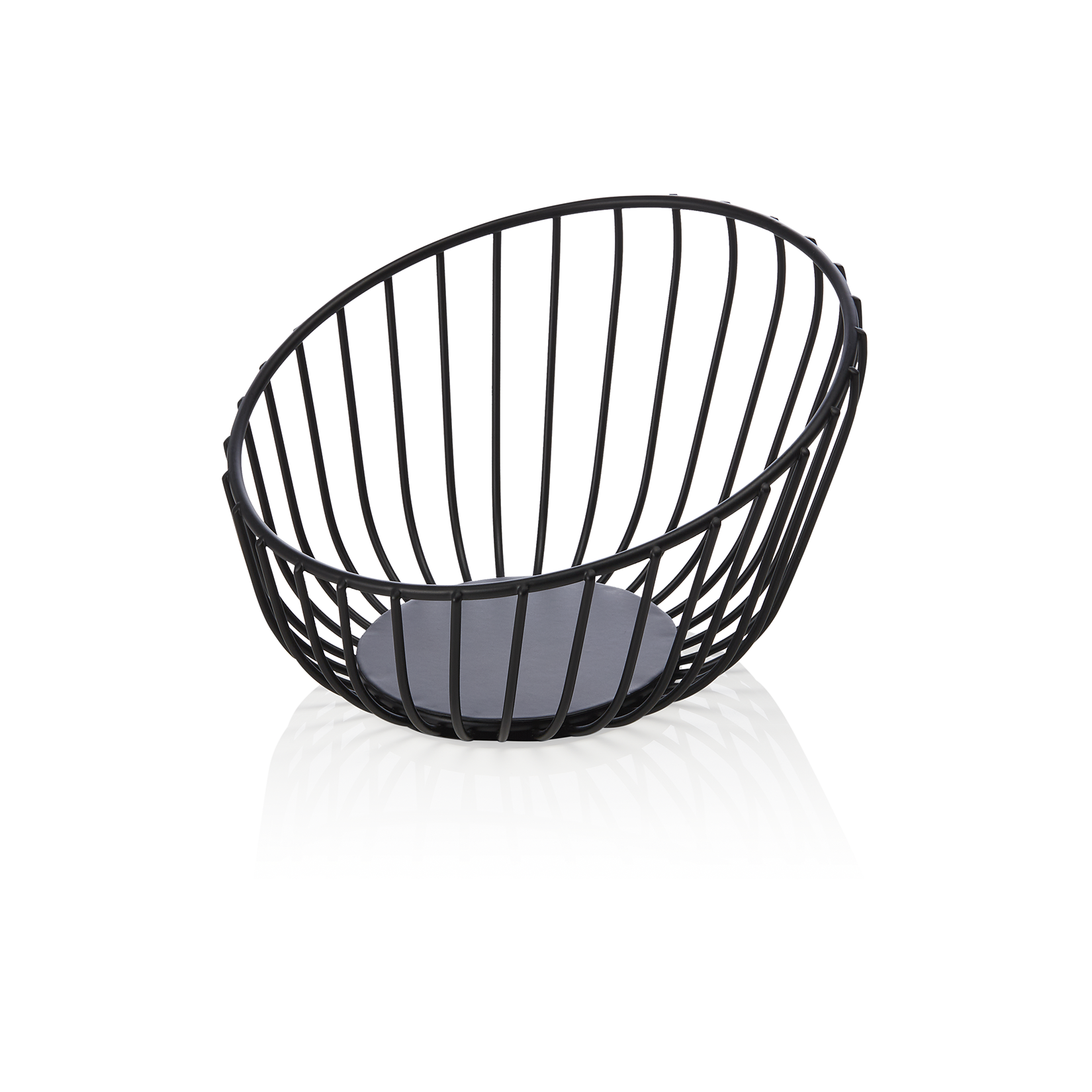 Buffetkorb, Ø 16 cm, Höhe 9,5 cm, schwarz pulverbeschichtet, Metall 