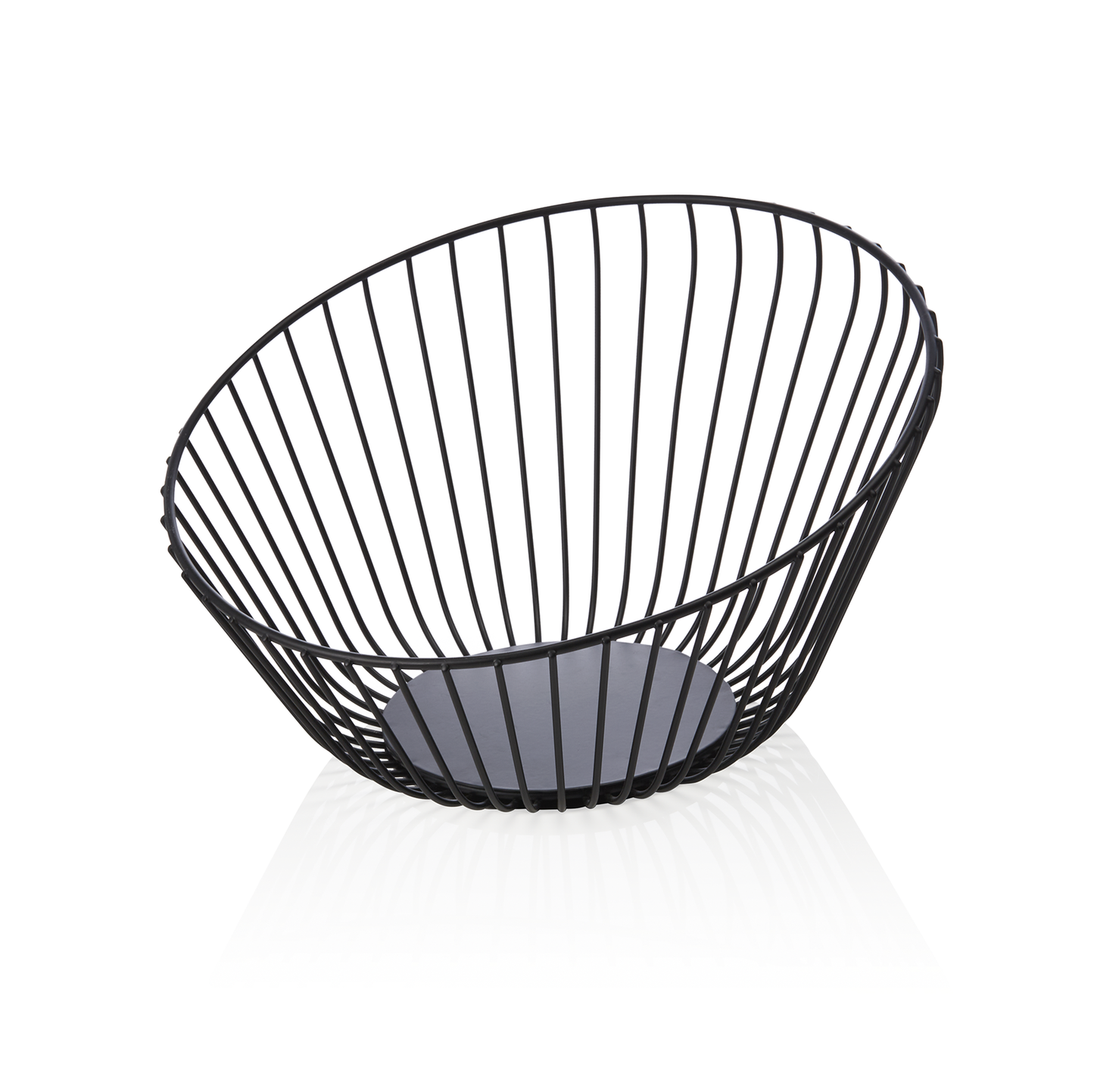 Buffetkorb, Ø 25 cm, Höhe 14 cm, schwarz pulverbeschichtet, Metall 